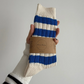 High socks, blue