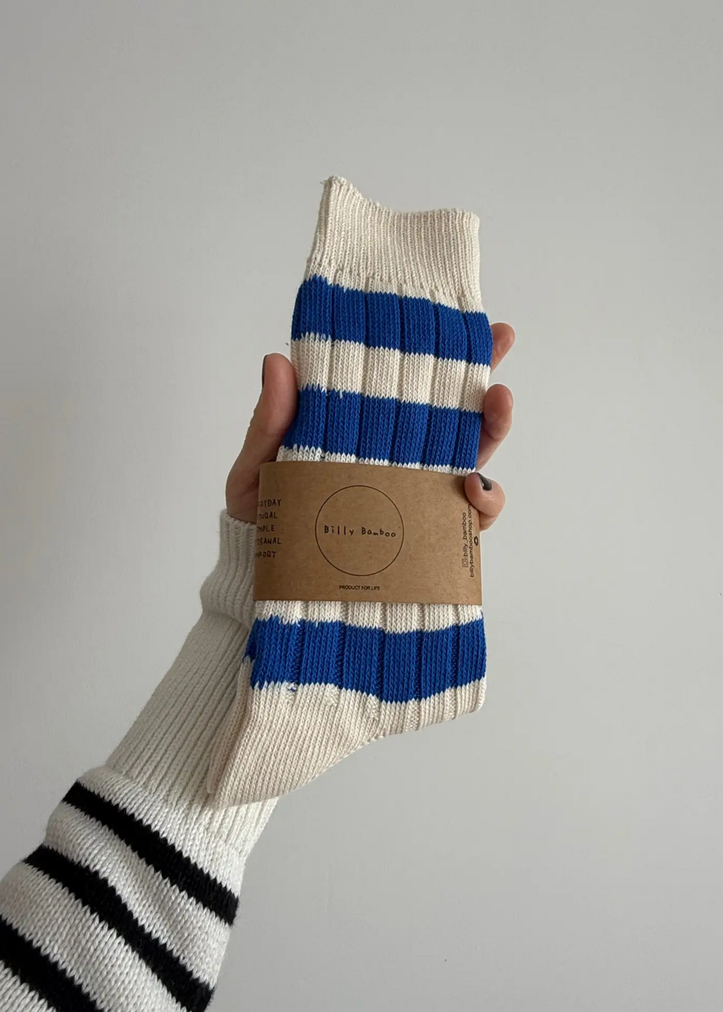 High socks, blue