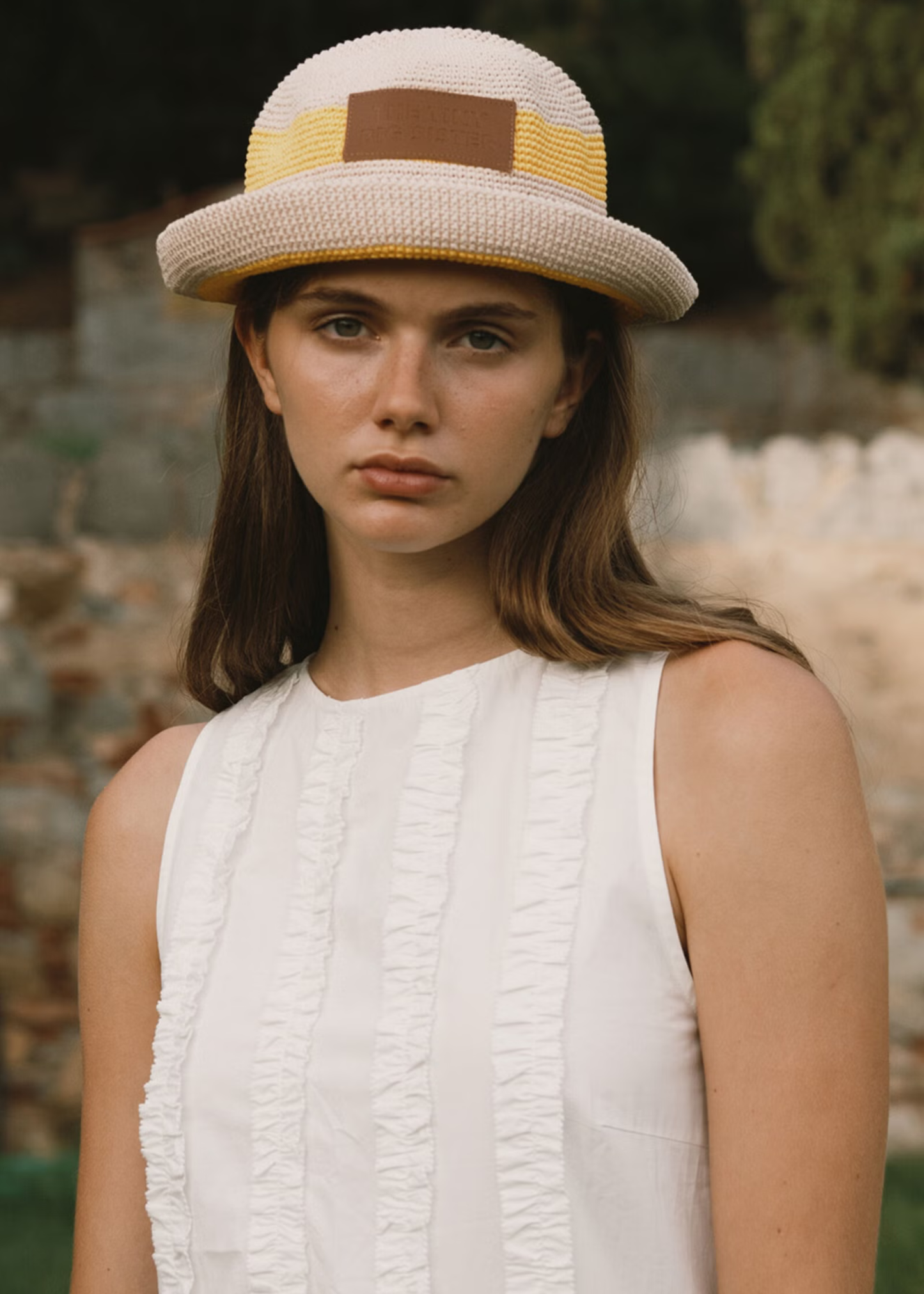 Low back frills dress