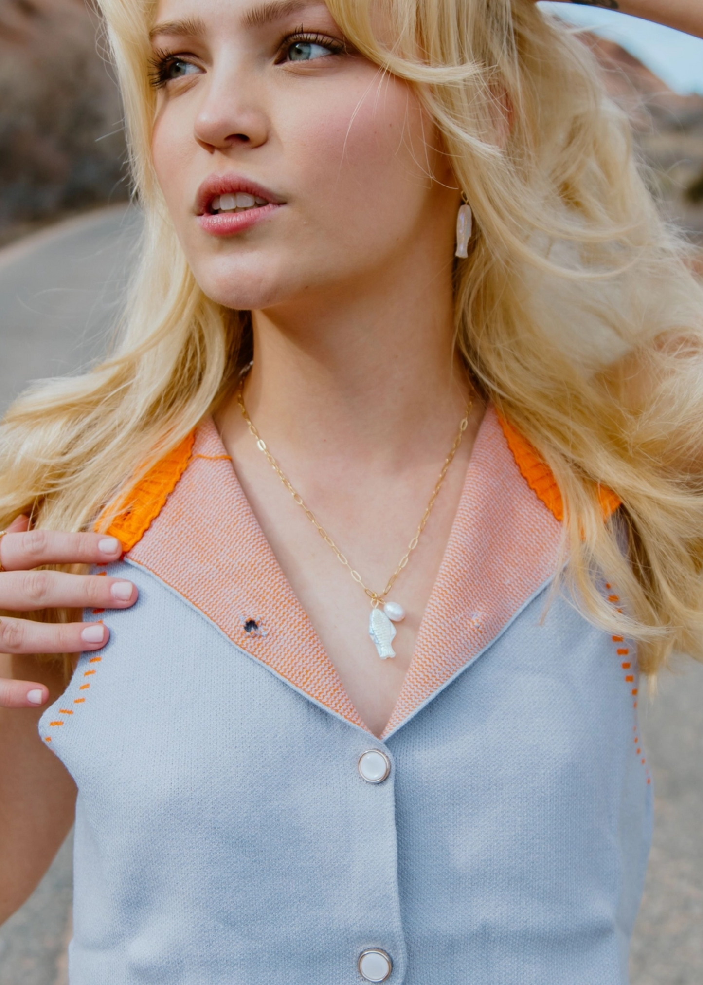 Off the hook fish necklace