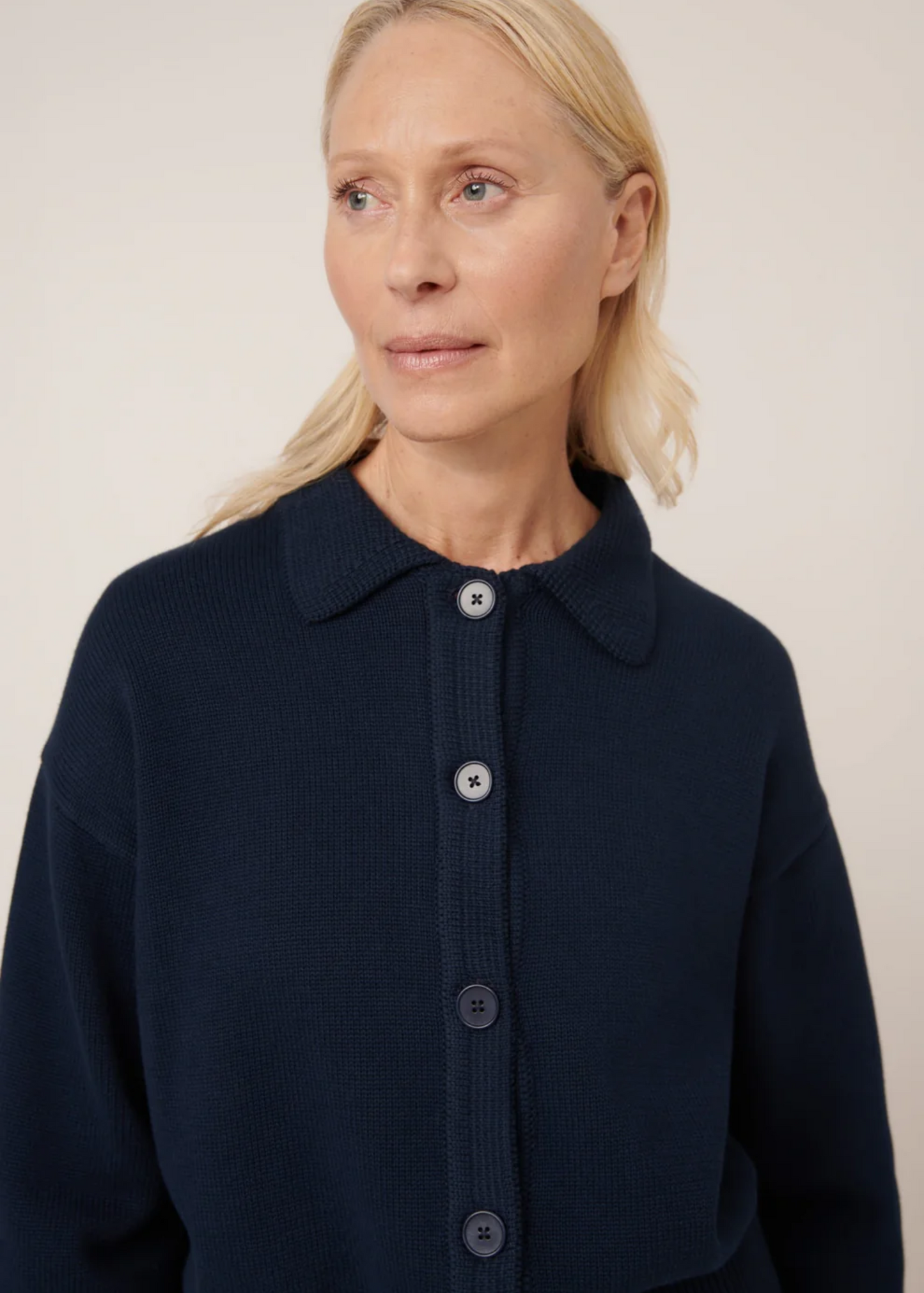 Utility cardigan, indigo