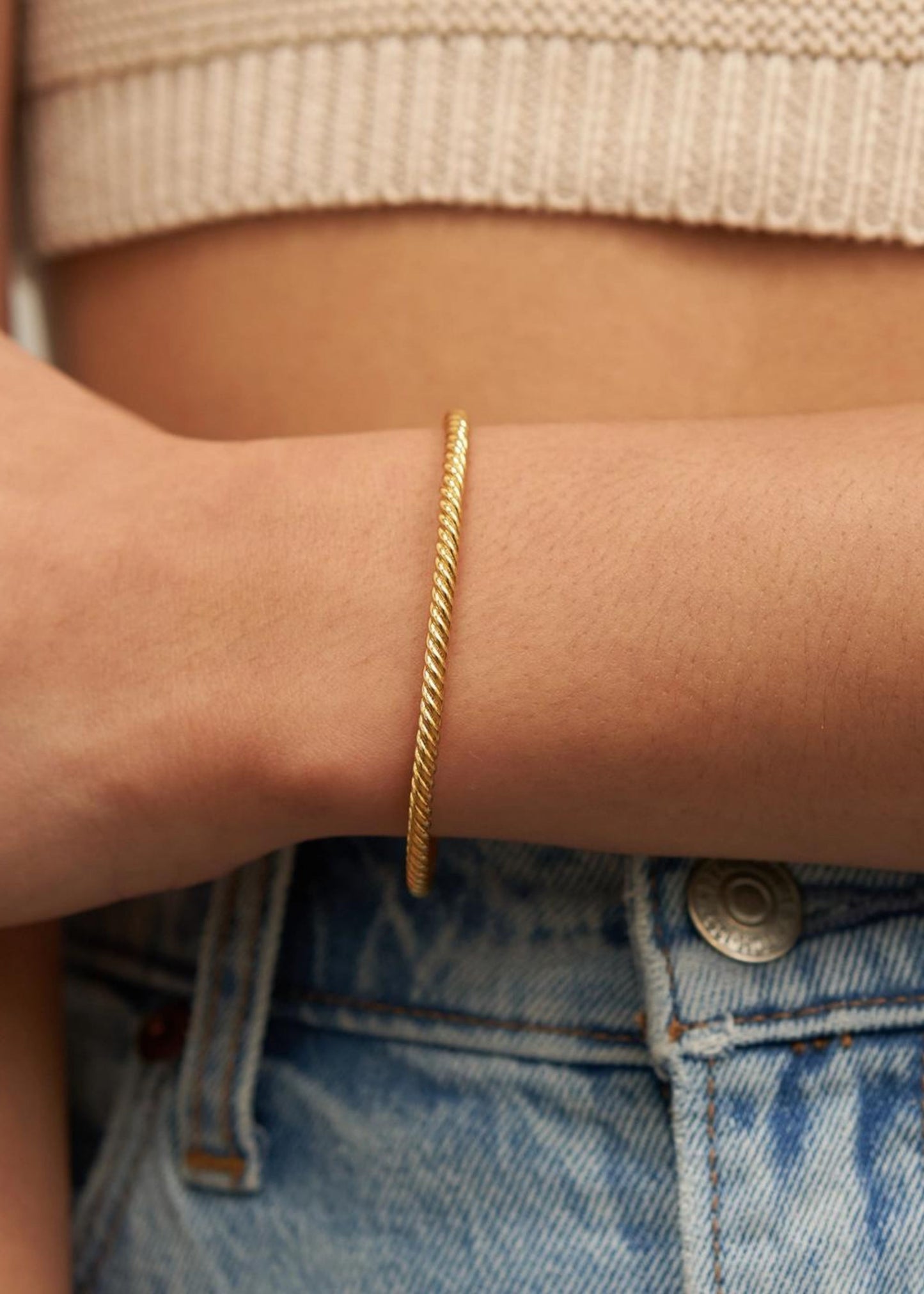 Twisted aspen bangle, mini