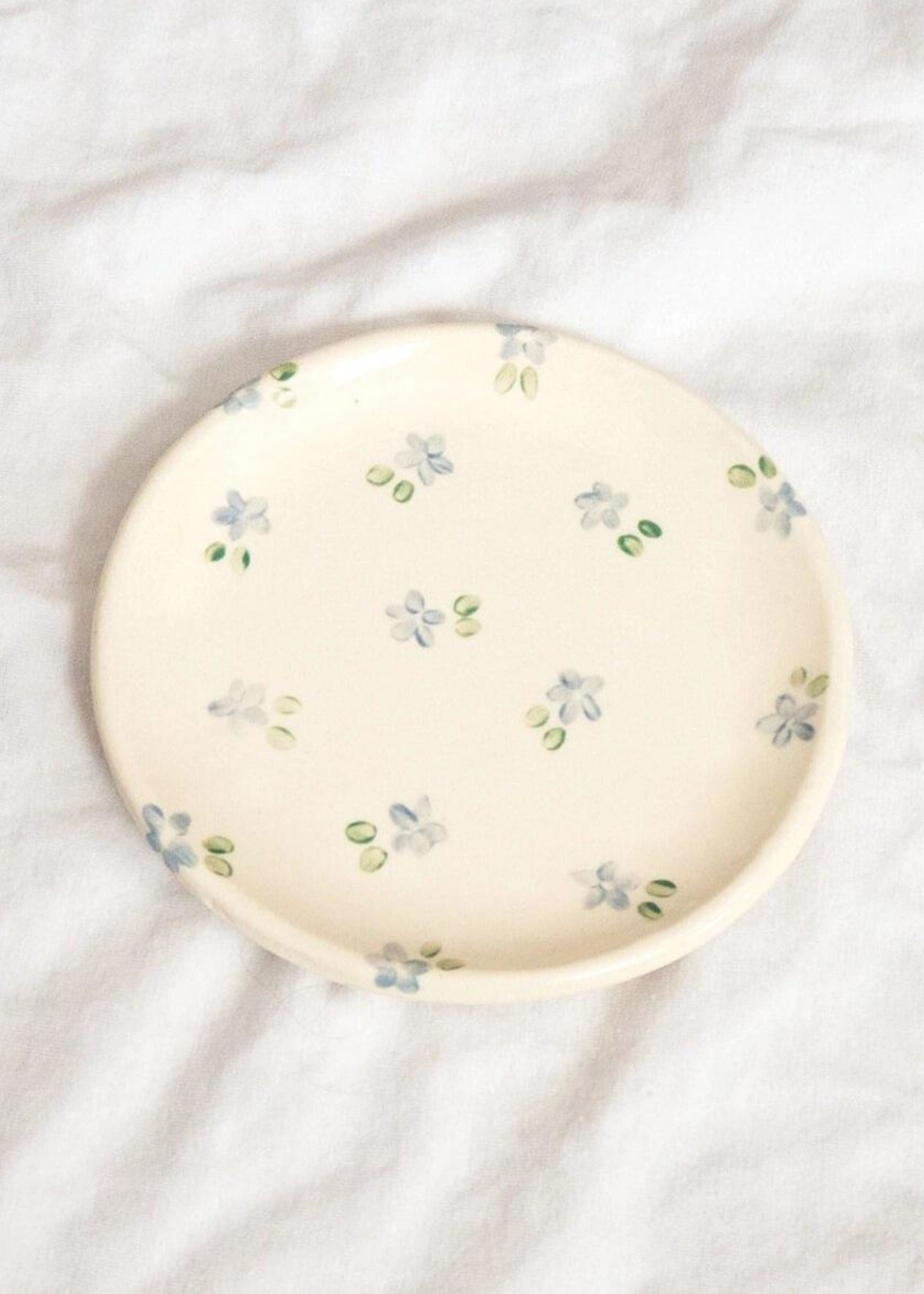 Forget me not catchall plate, light blue