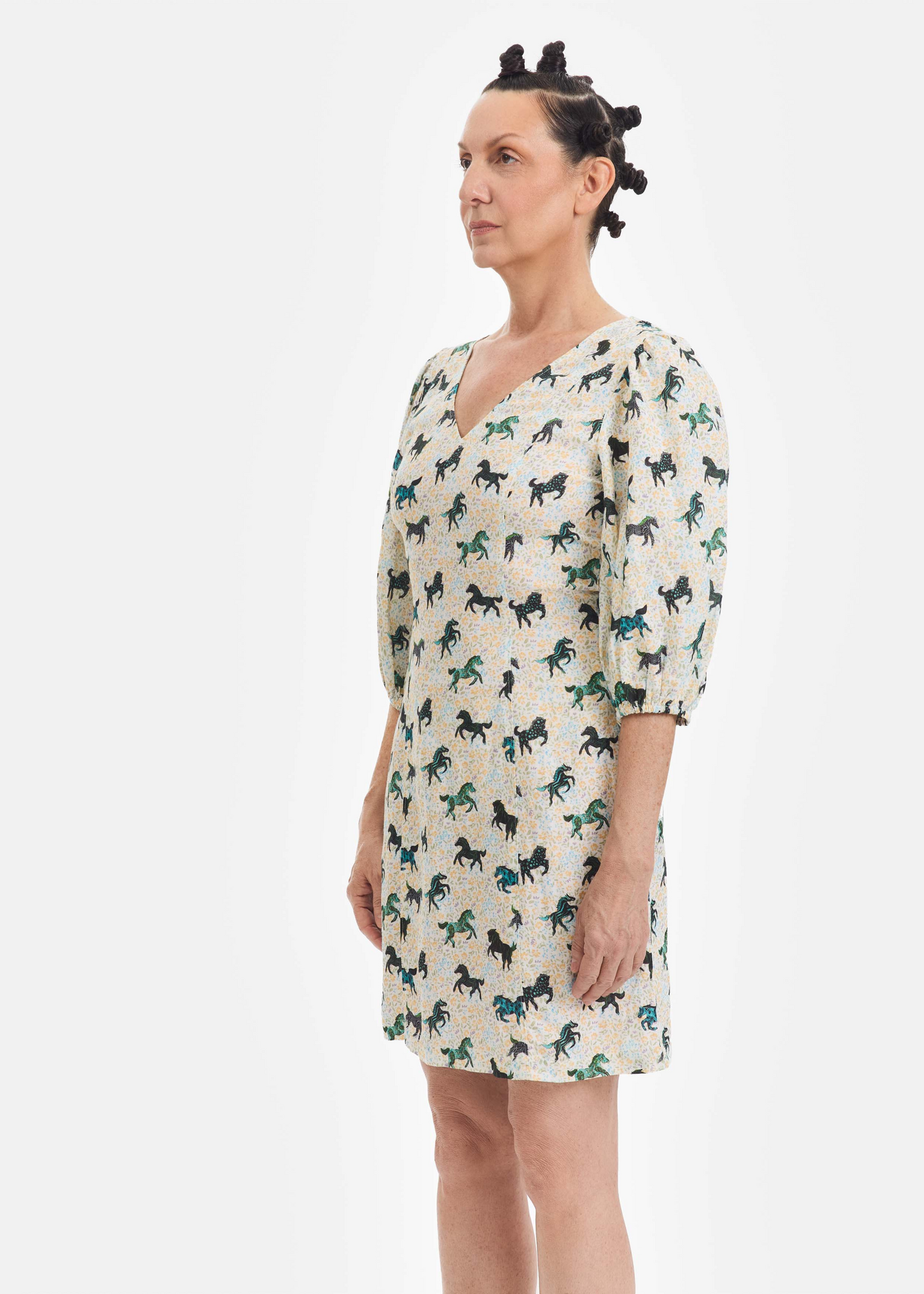Linen puff sleeve with smocking
