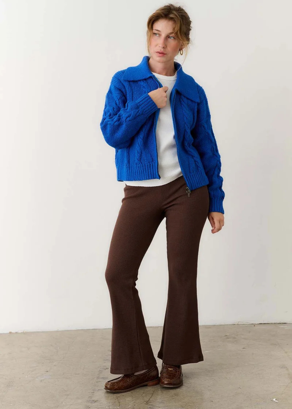 Grace zip cardigan, blue