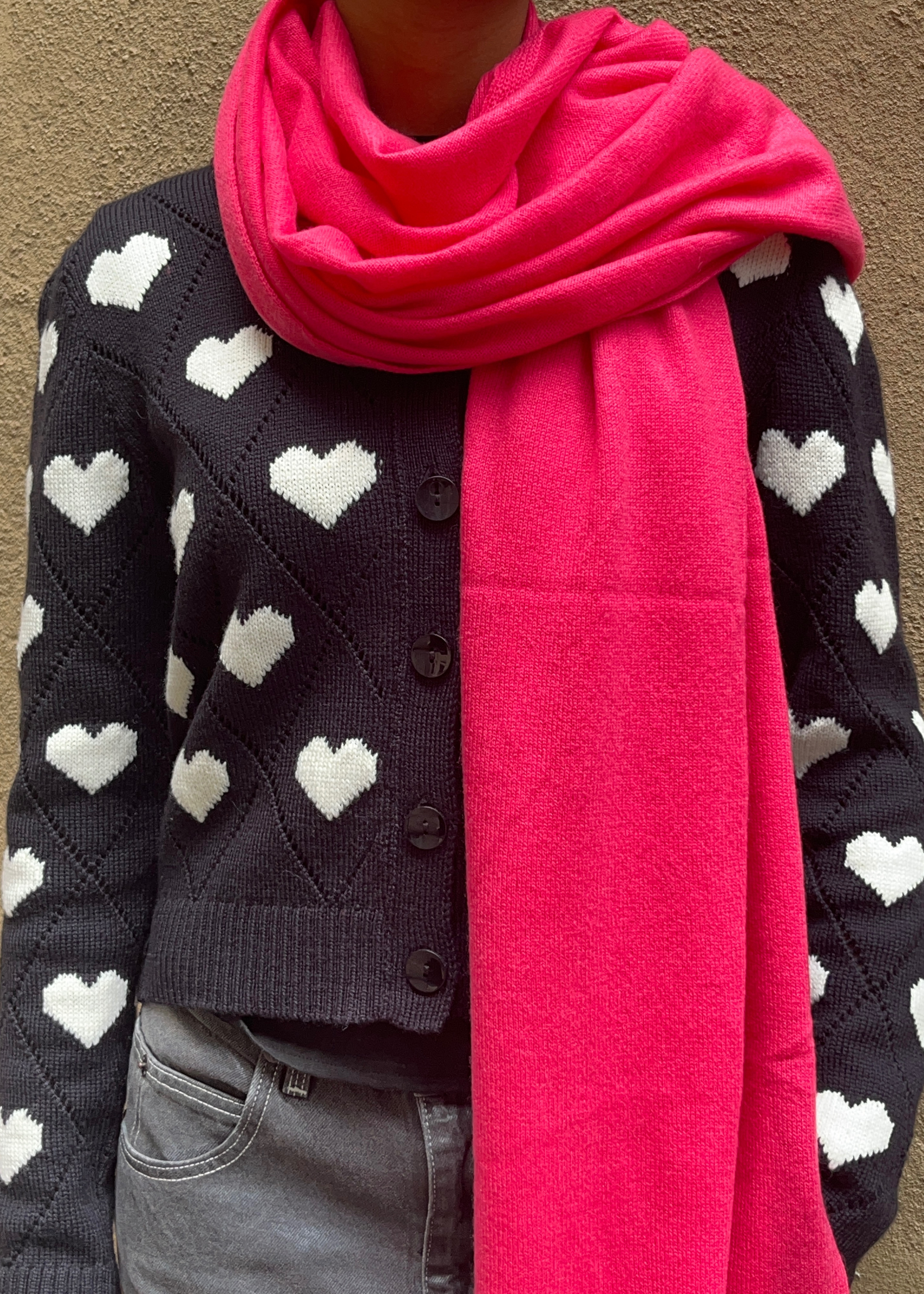 Oversized travel wrap, hot pink