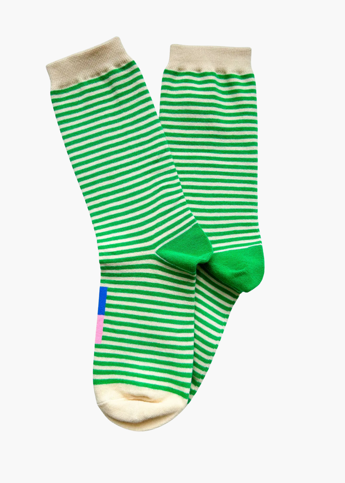 Cole thin stripe crew socks, fern