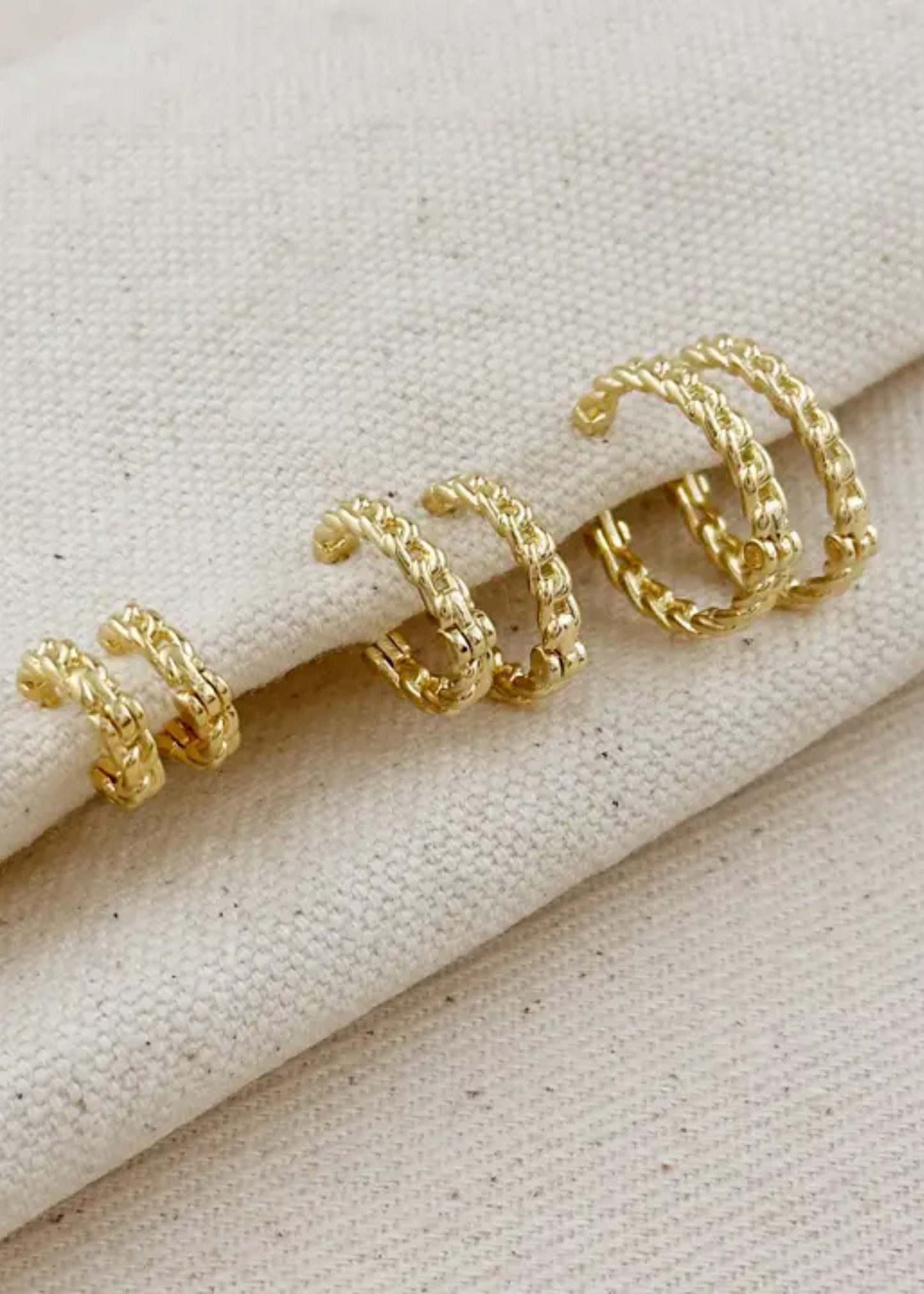 Cuban chain clicker hoop earrings