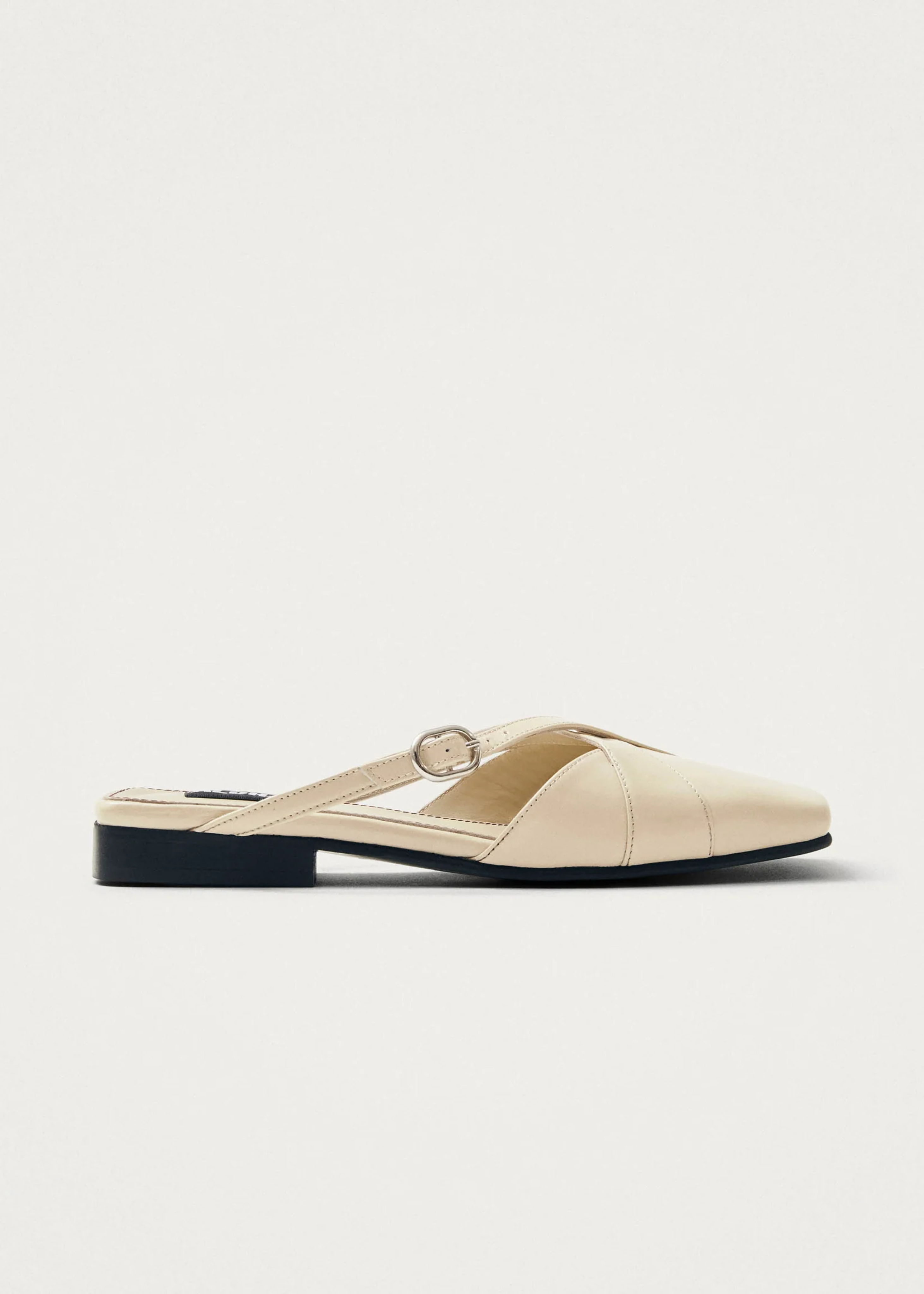 Adria leather mules, onix cream
