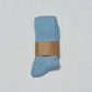 Ribbed cotton high socks, light blue