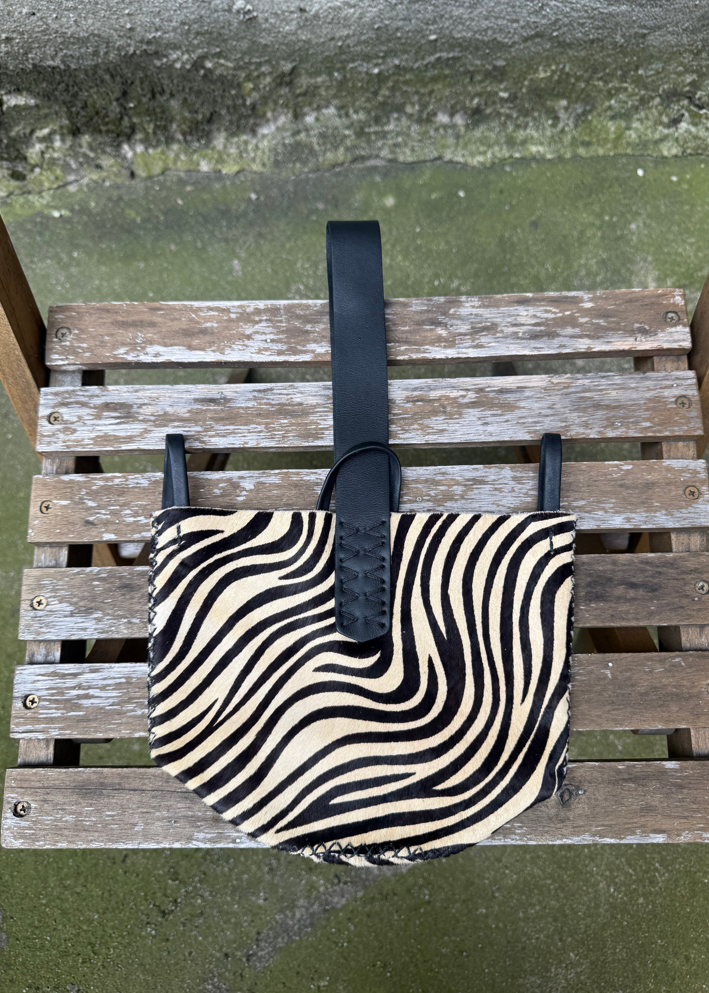 Navigli bag, beige zebra calfskin