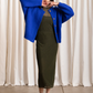 Merino crew neck cardigan, cobalt