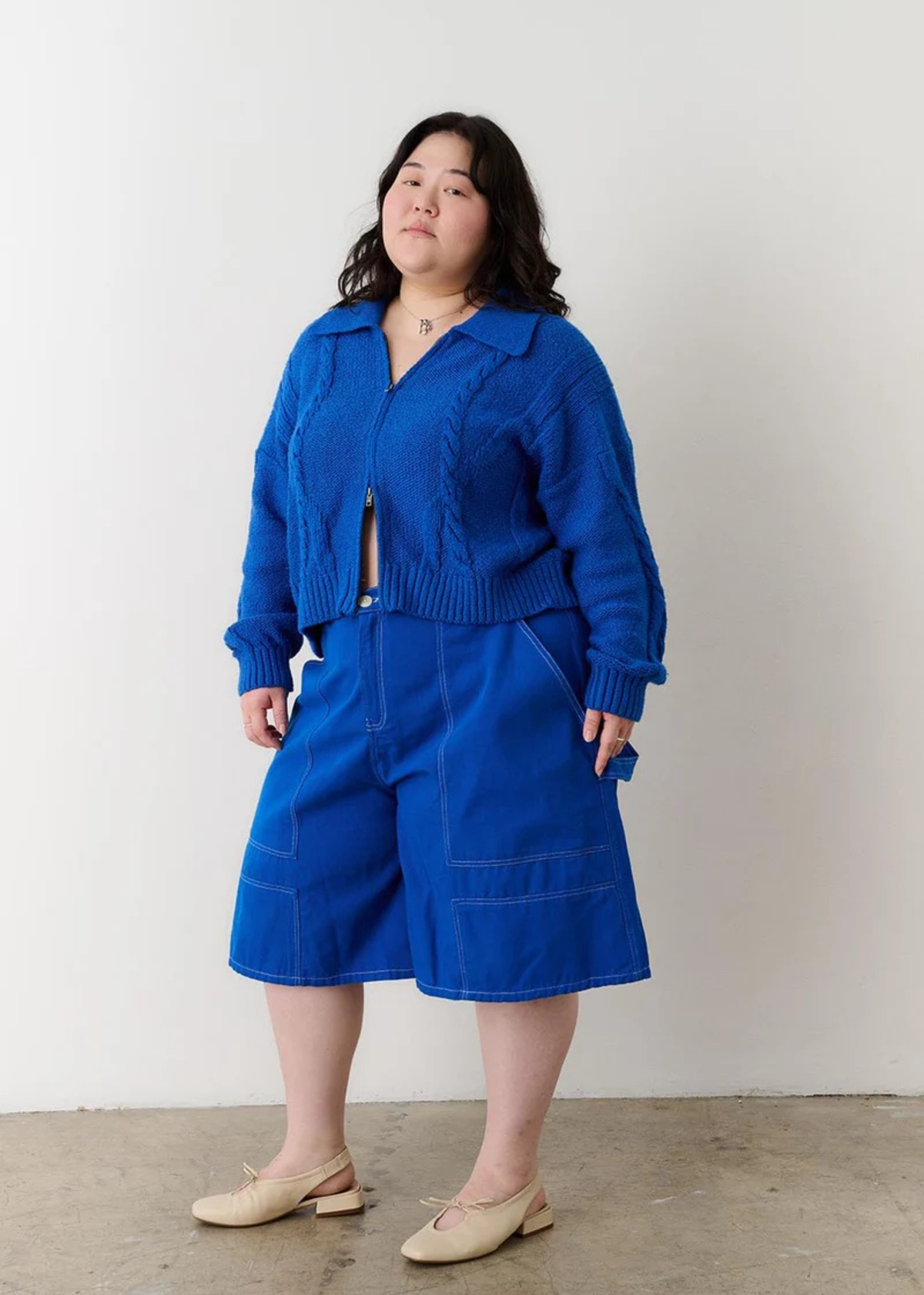 Grace zip cardigan, blue