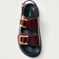 Harper onix burgundy leather sandals