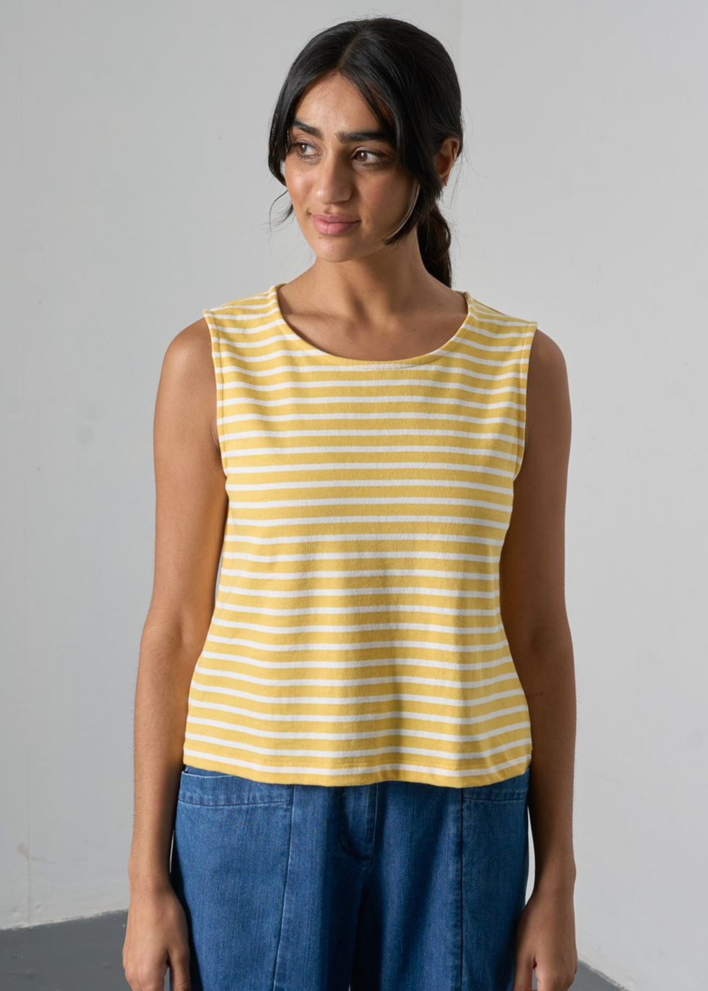 Alma jersey top, yellow