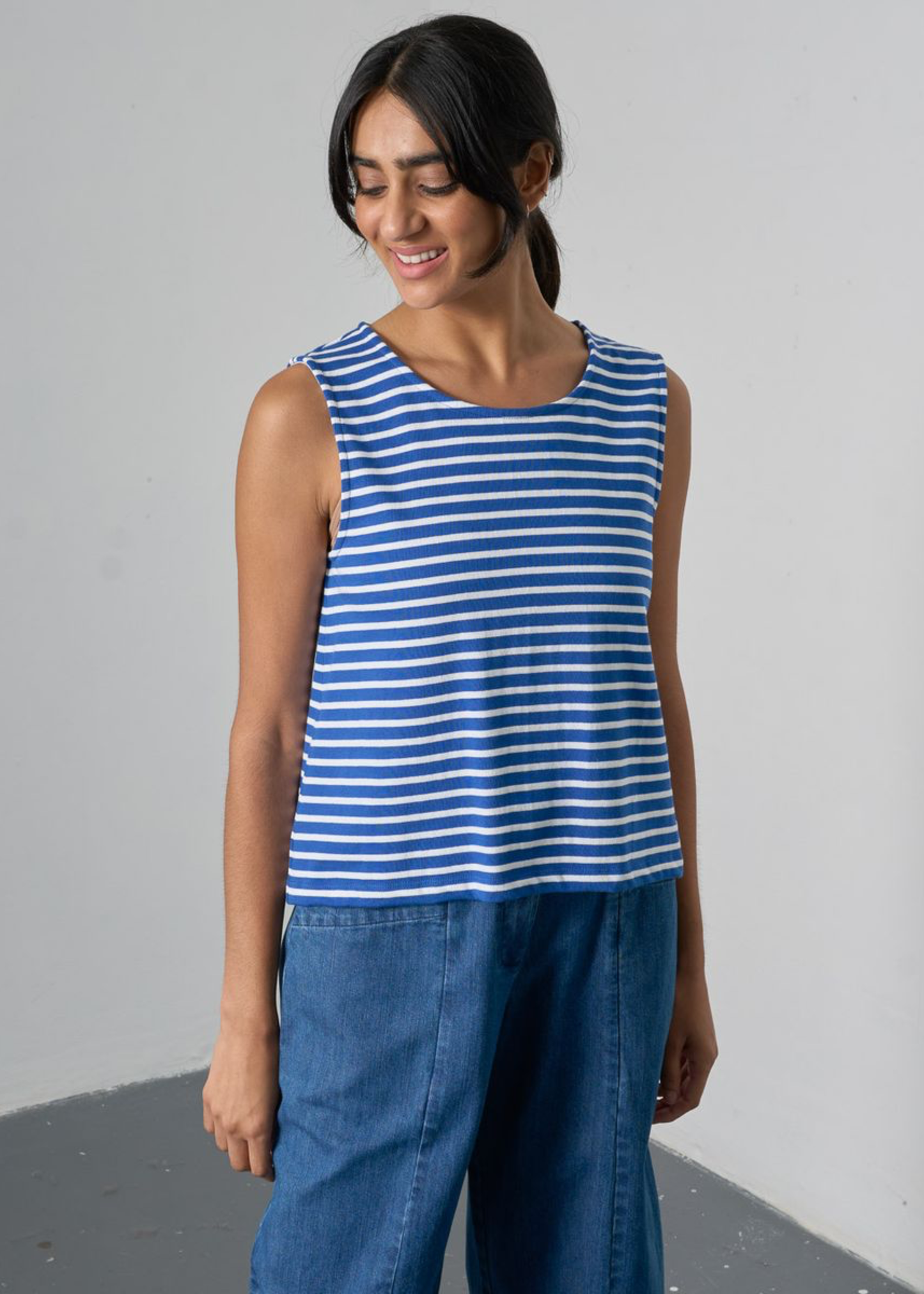 Alma jersey top, blue