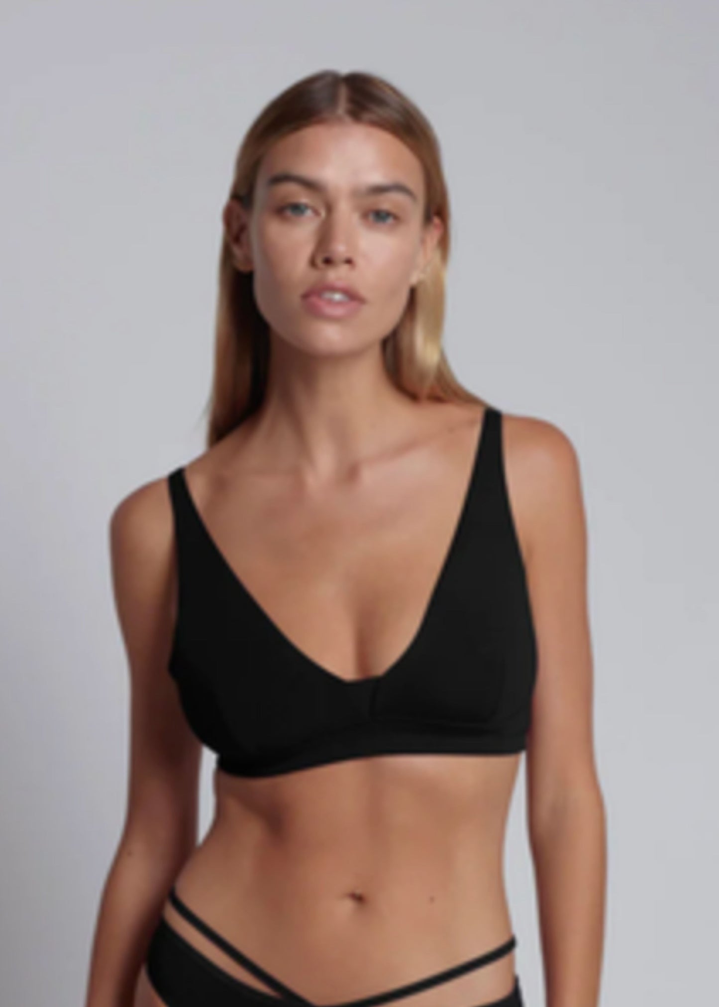 Gracelynne plunge bralette, black