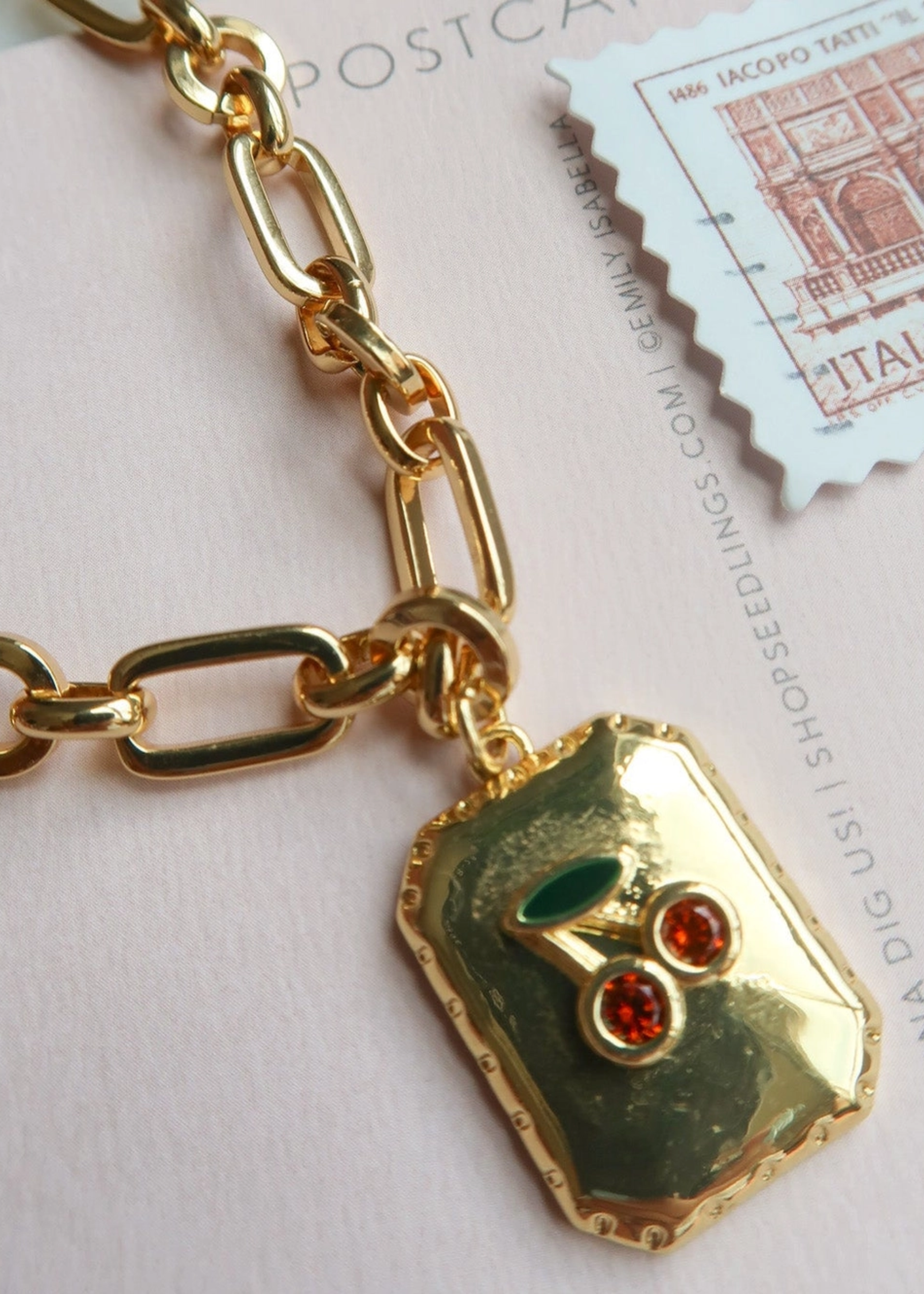 Cherry stained kisses necklace