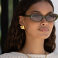 Mimi oval sunglasses, olive