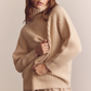 Wool turtleneck waffle sweater