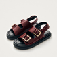 Harper onix burgundy leather sandals