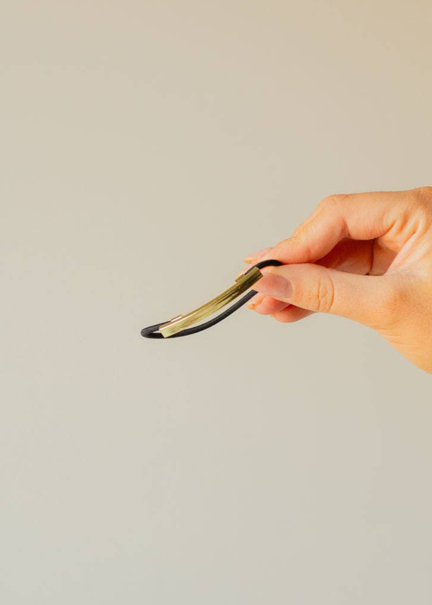 Skinny gold bar hair tie