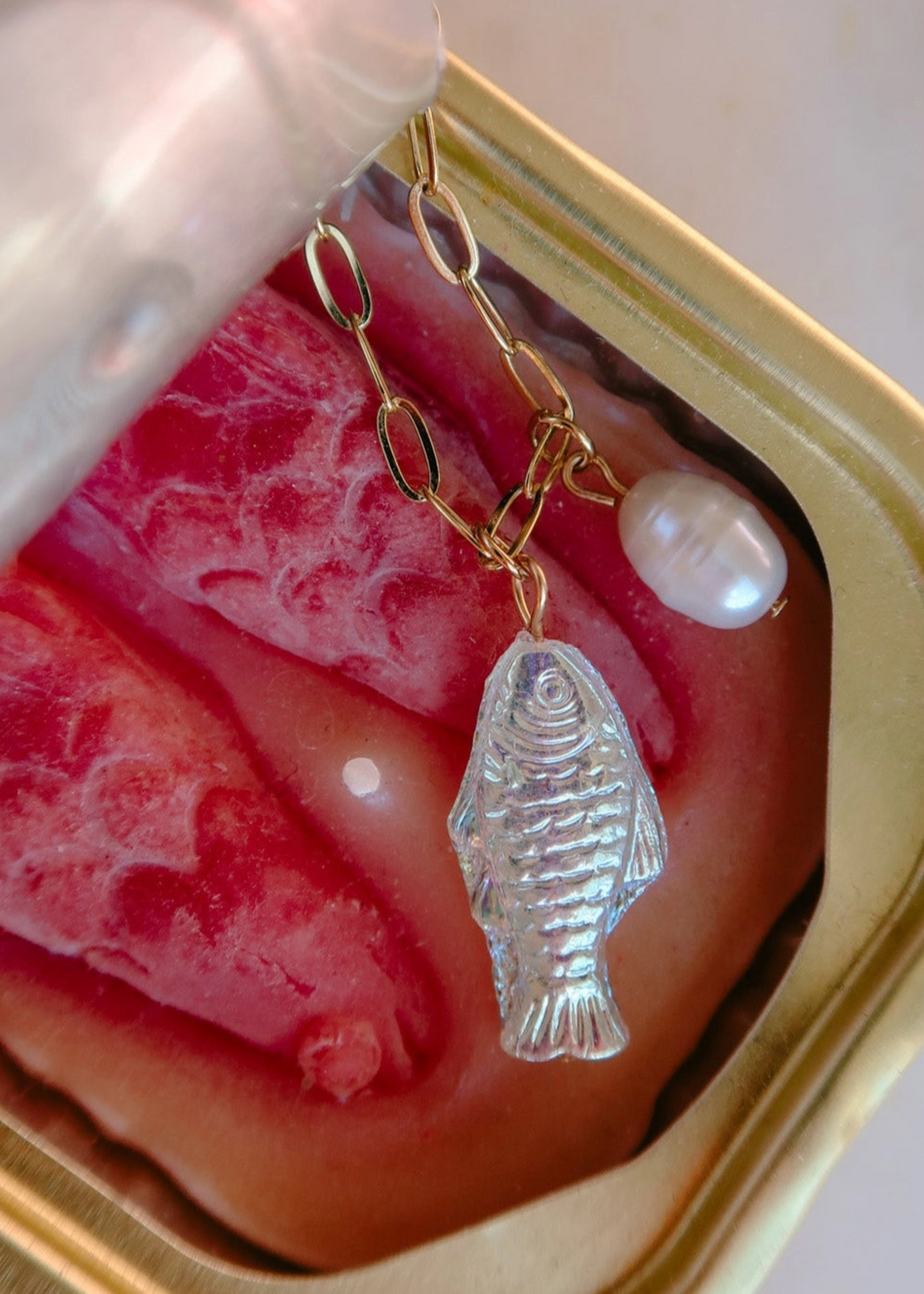Off the hook fish necklace