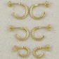 Thin line C hoop earrings