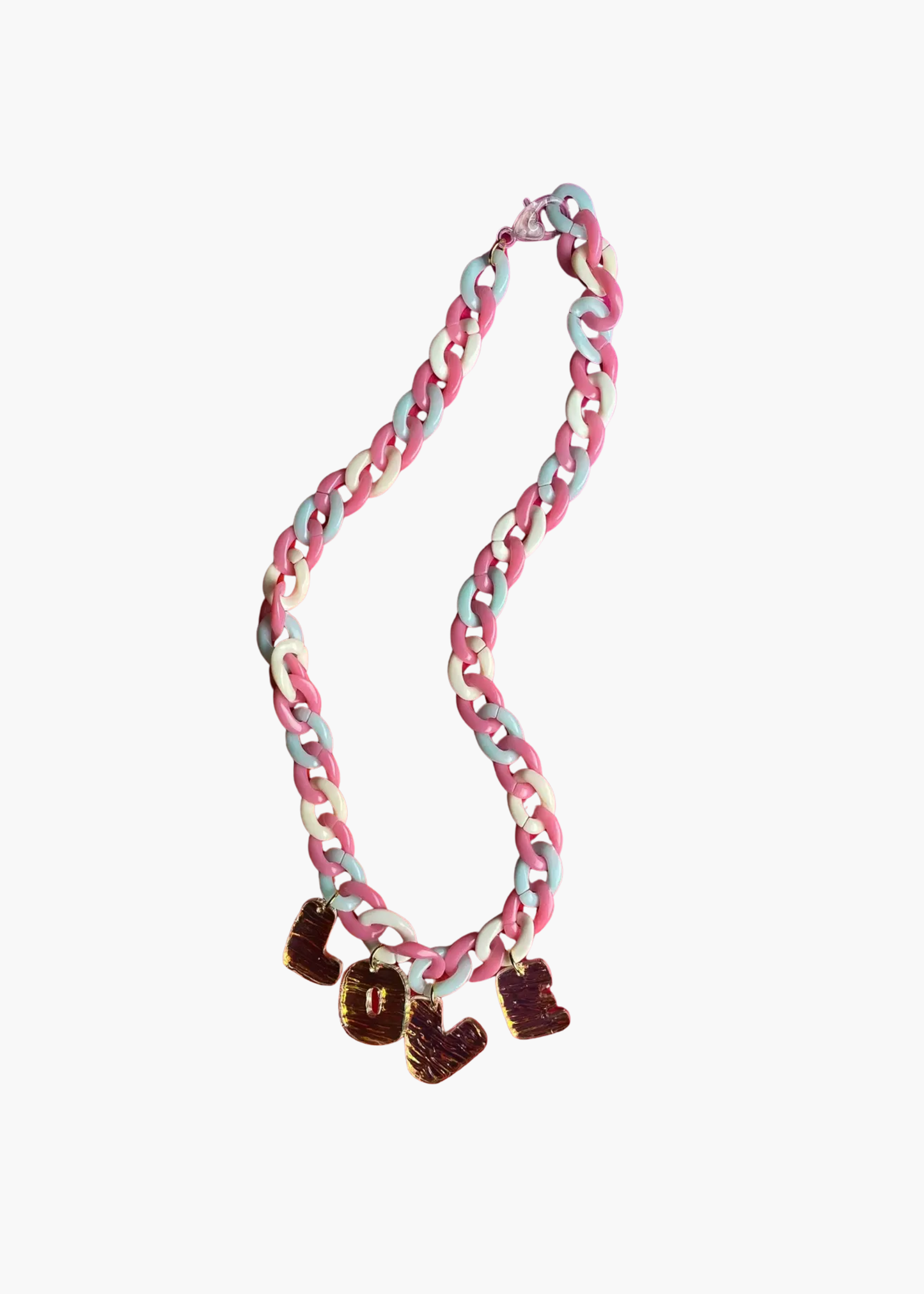 Cotton candy love necklace