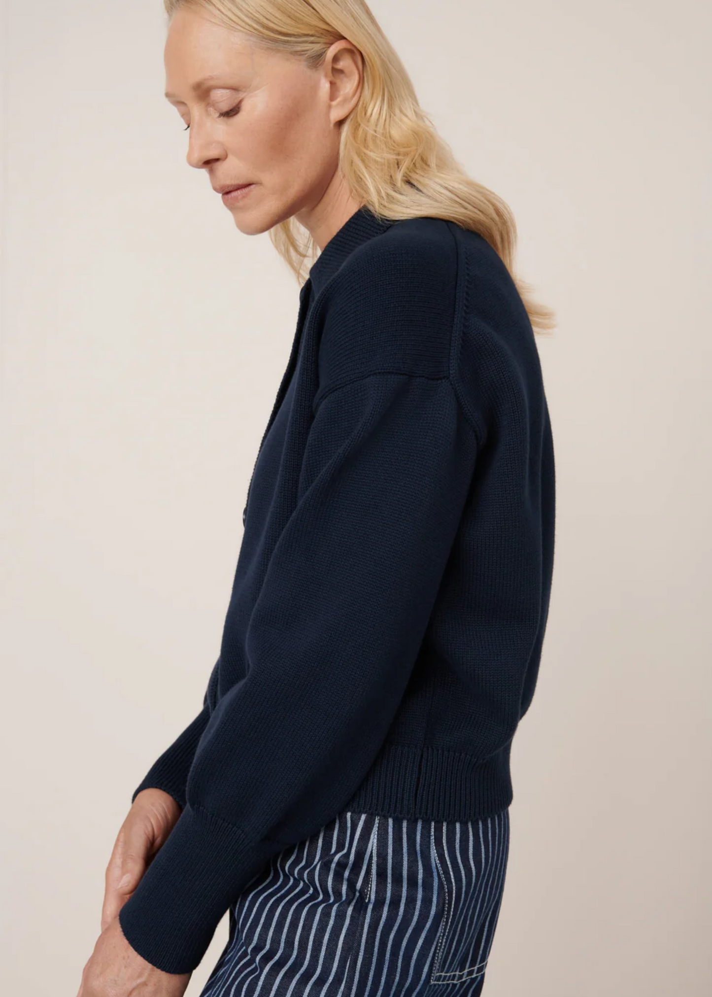 Utility cardigan, indigo