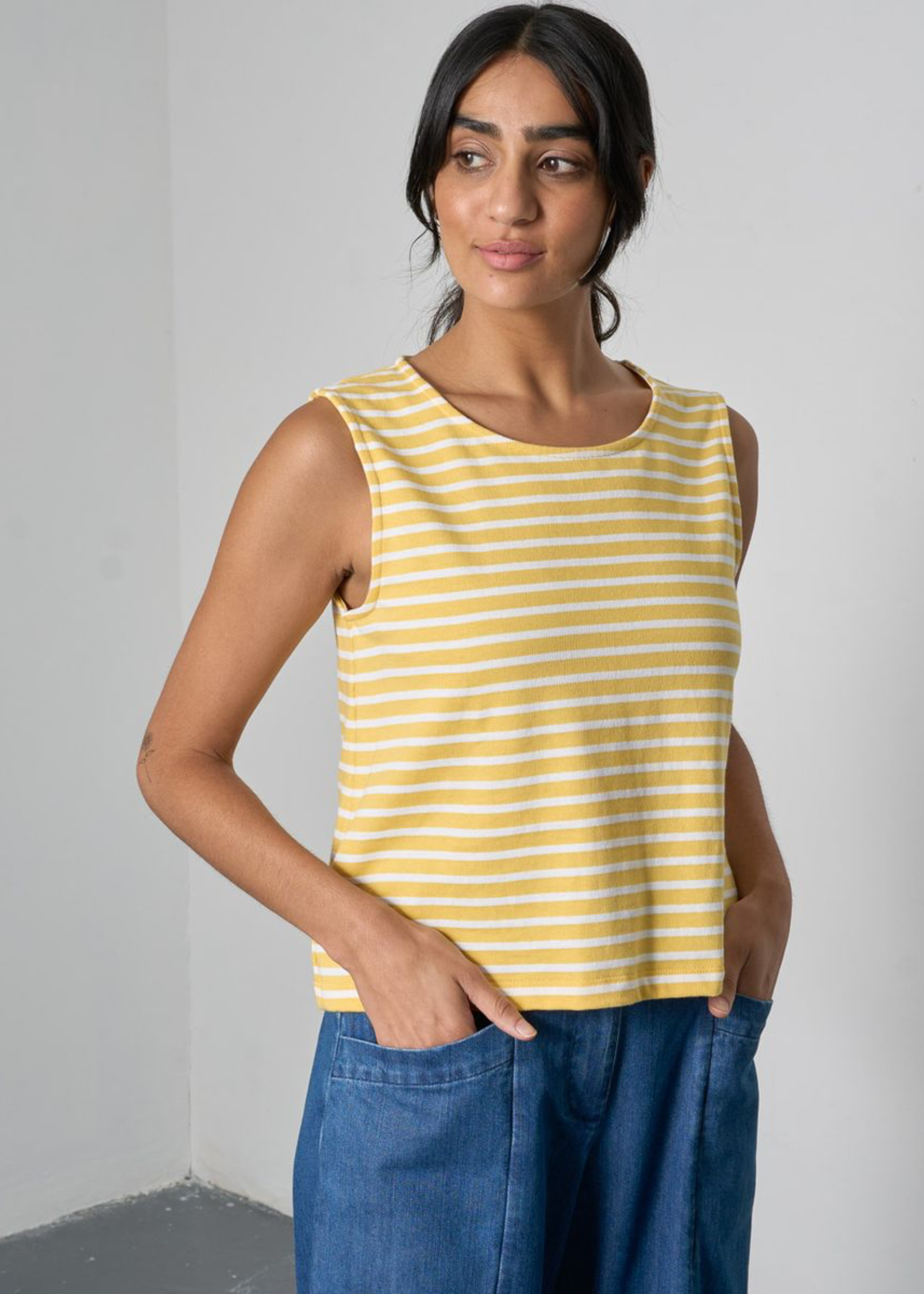 Alma jersey top, yellow