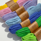 Ribbed cotton high socks, light blue