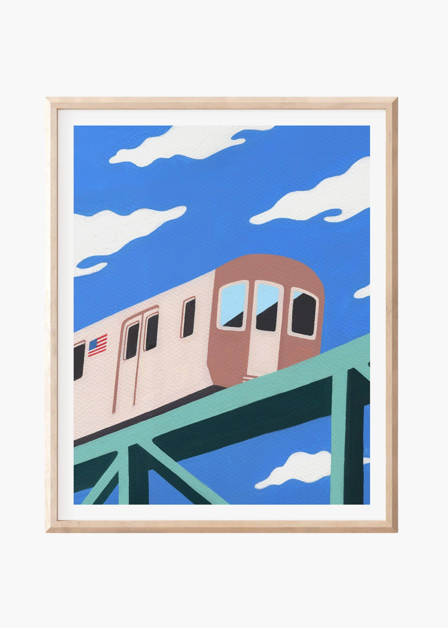 NYC subway train art print