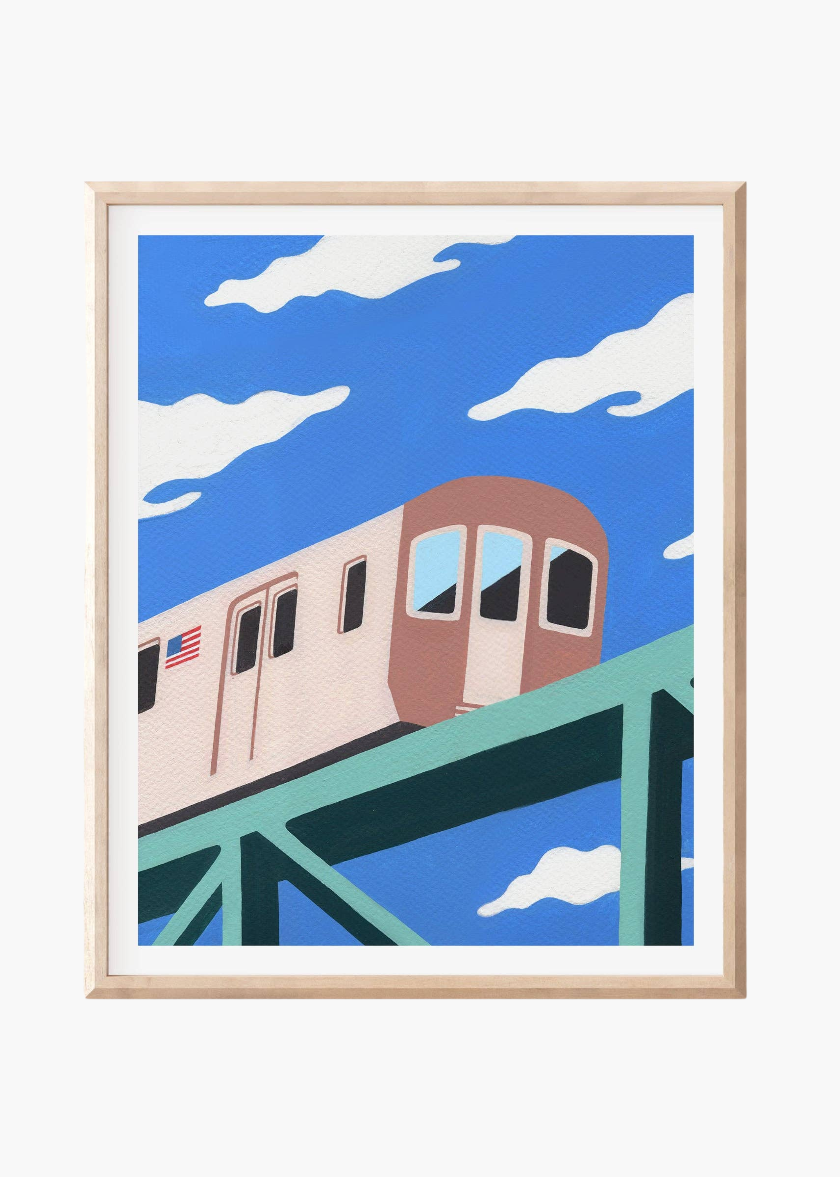 NYC subway train art print