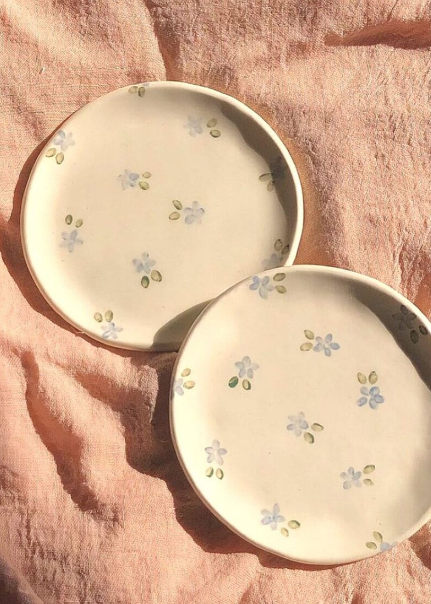 Forget me not catchall plate, light blue