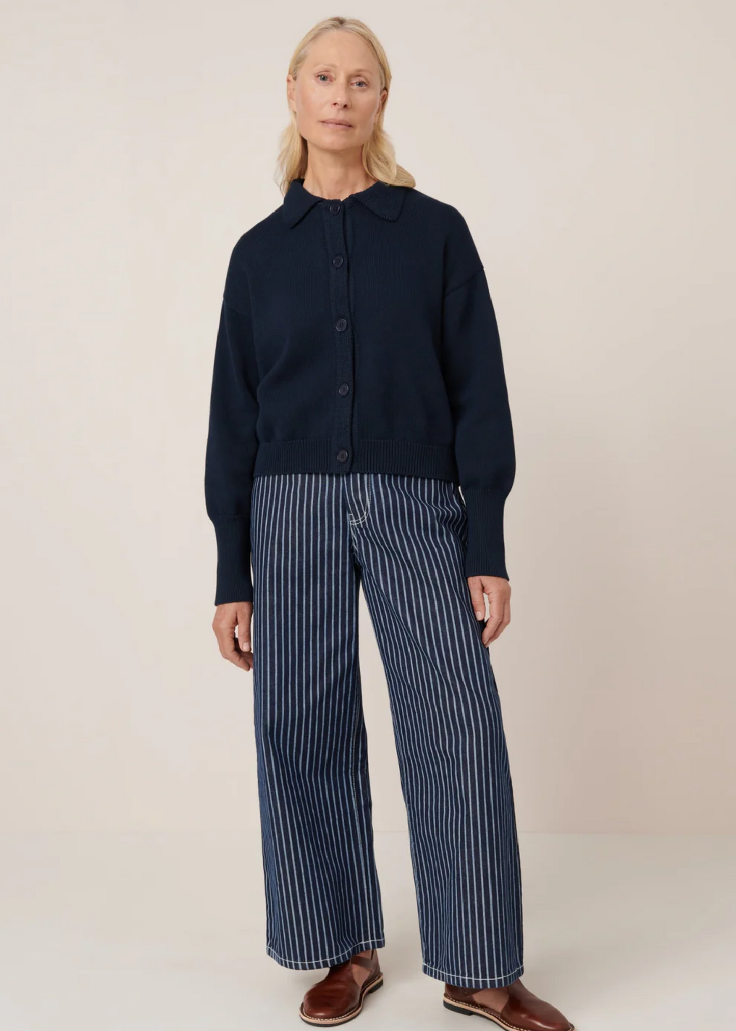 Utility cardigan, indigo