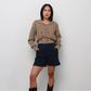 Waffle sailor cardigan, leopard
