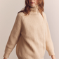 Wool turtleneck waffle sweater