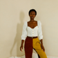 Beckett crop patchwork trouser