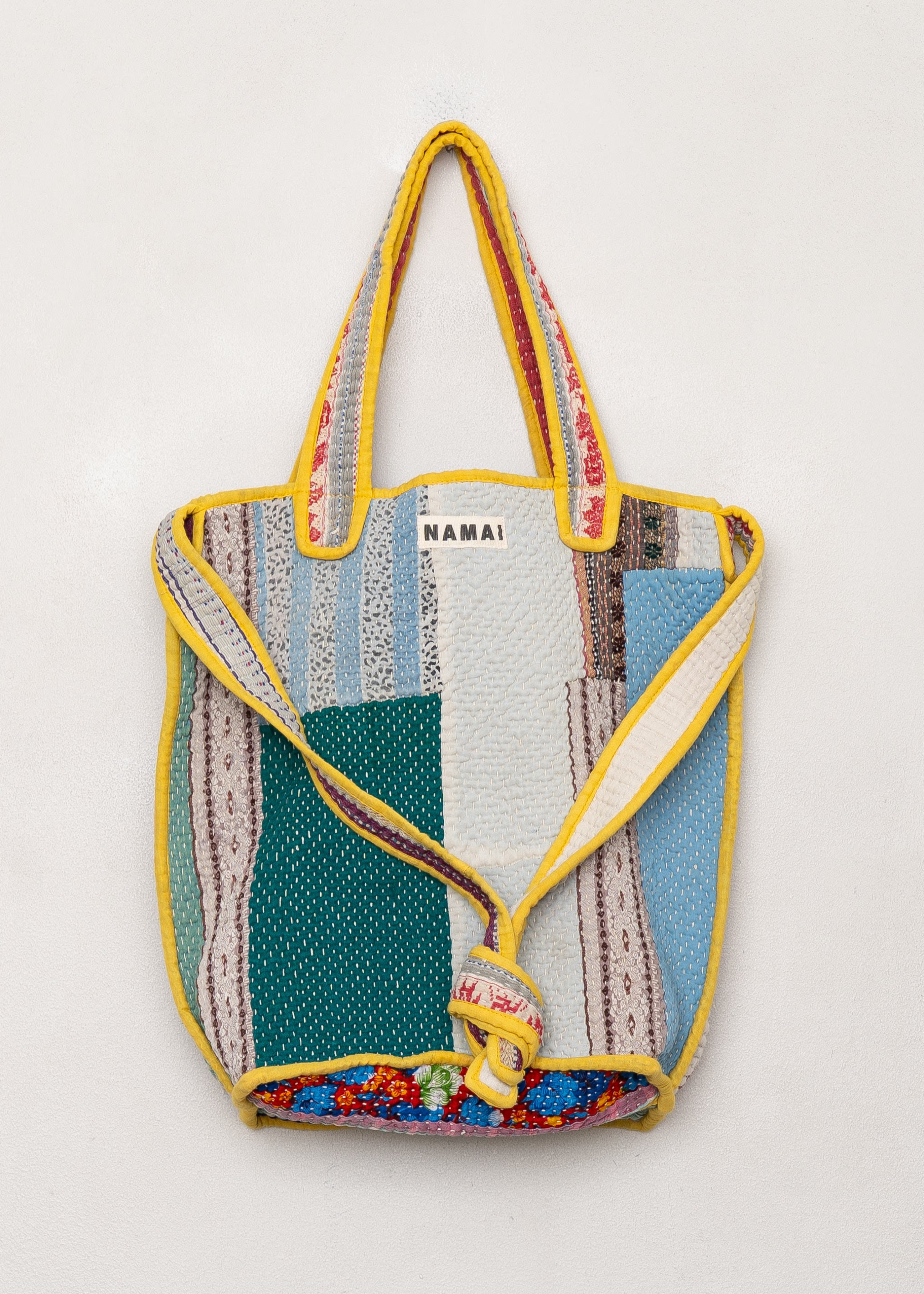 XotiI zero waste quilted kantha bag, 2-way/reversible