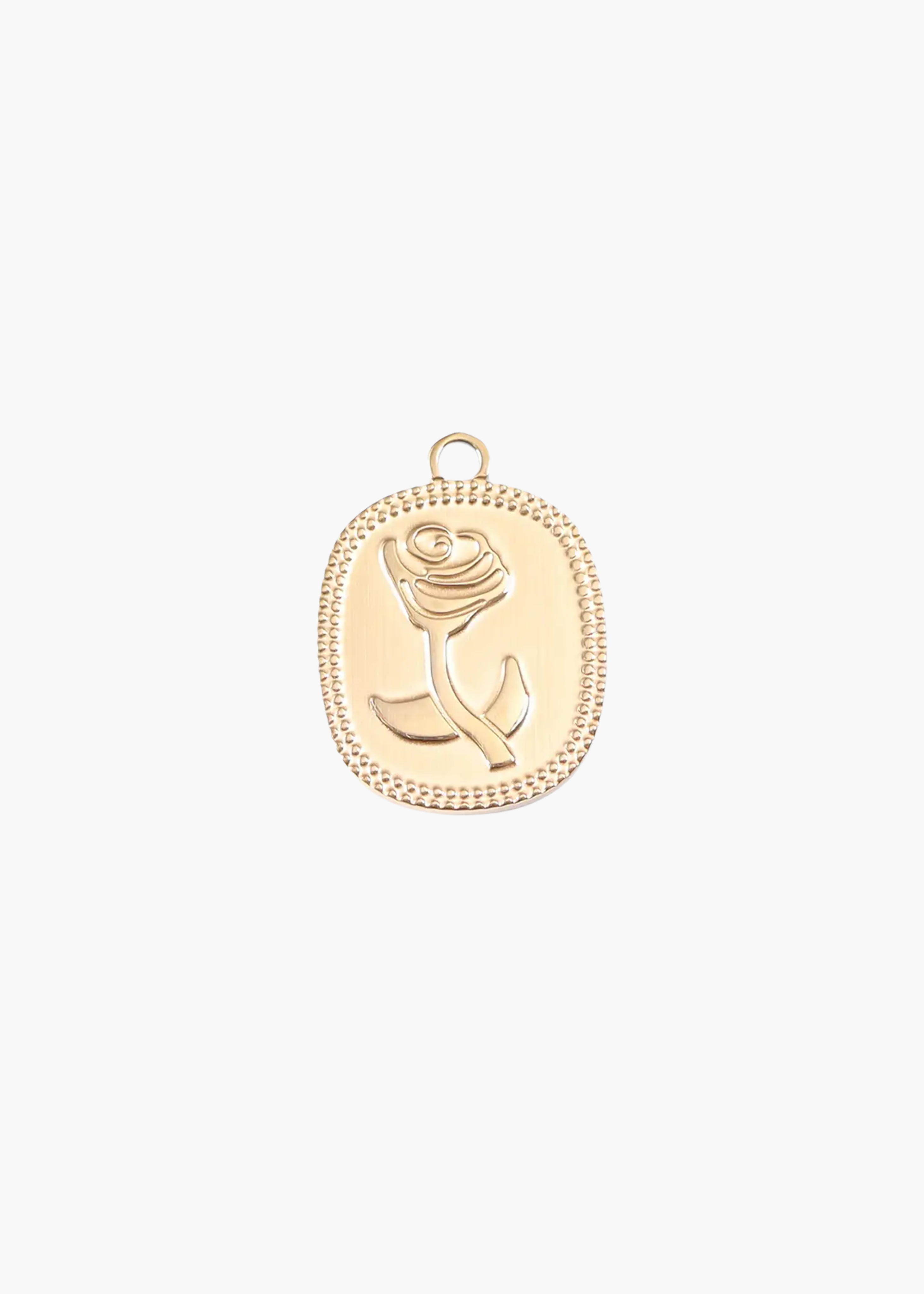 Rectangle rose charm