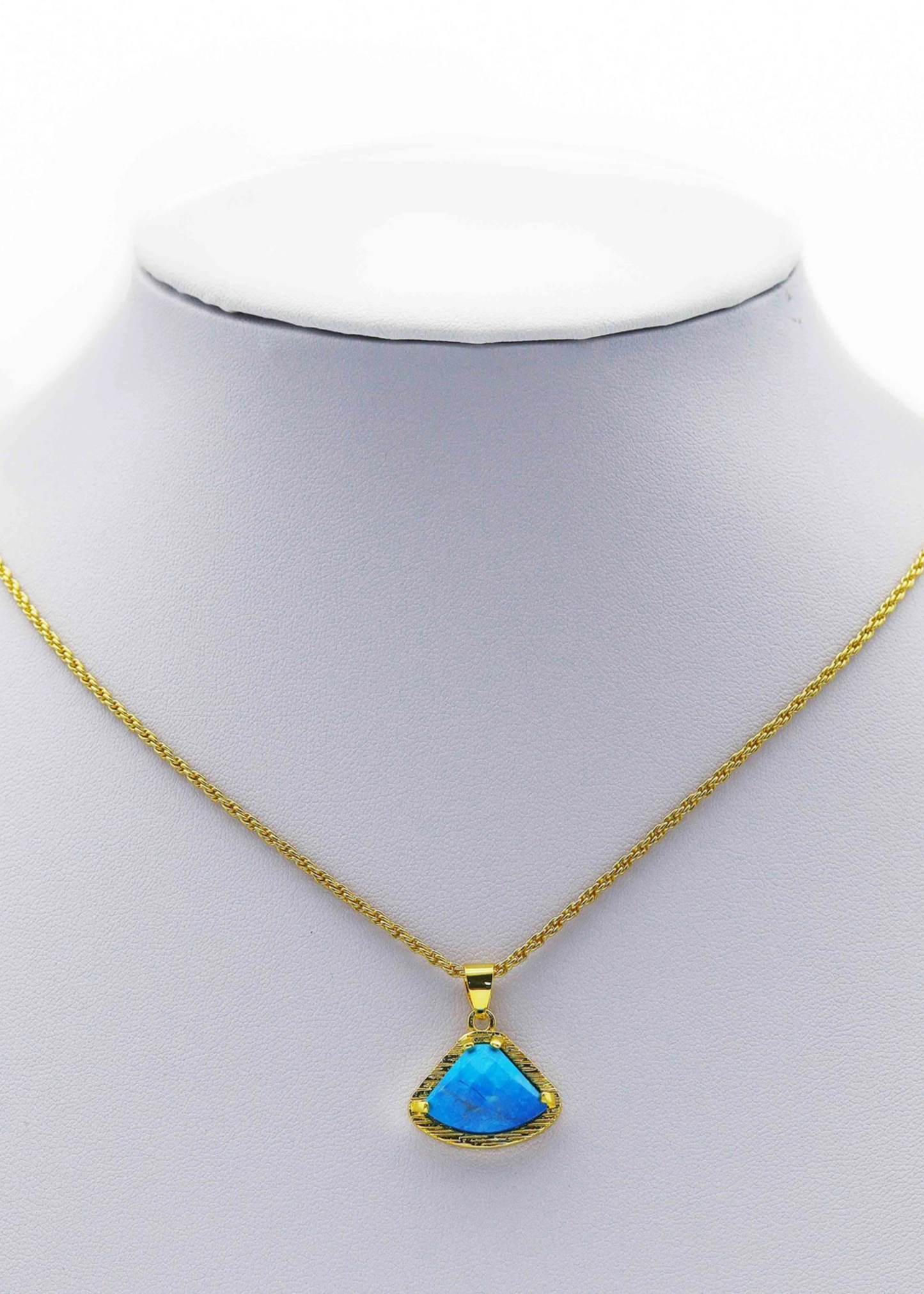 Blue fan gemstone charm