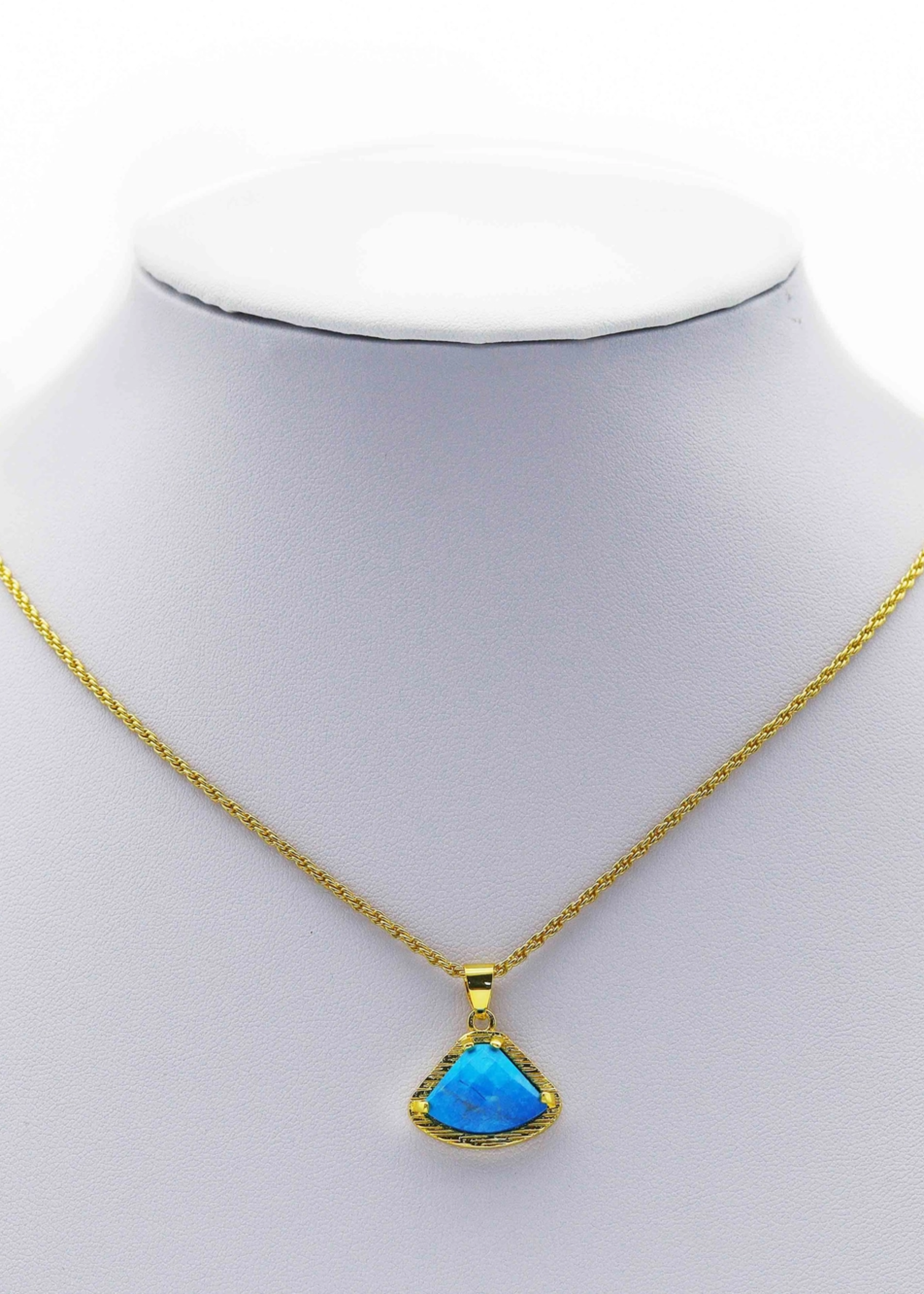 Blue fan gemstone charm