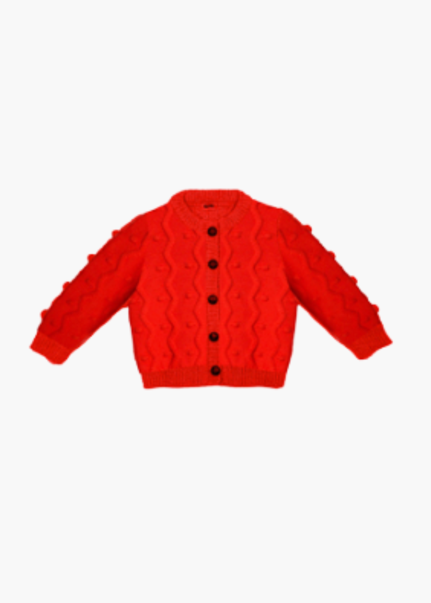 Kids bubble cardigan, red
