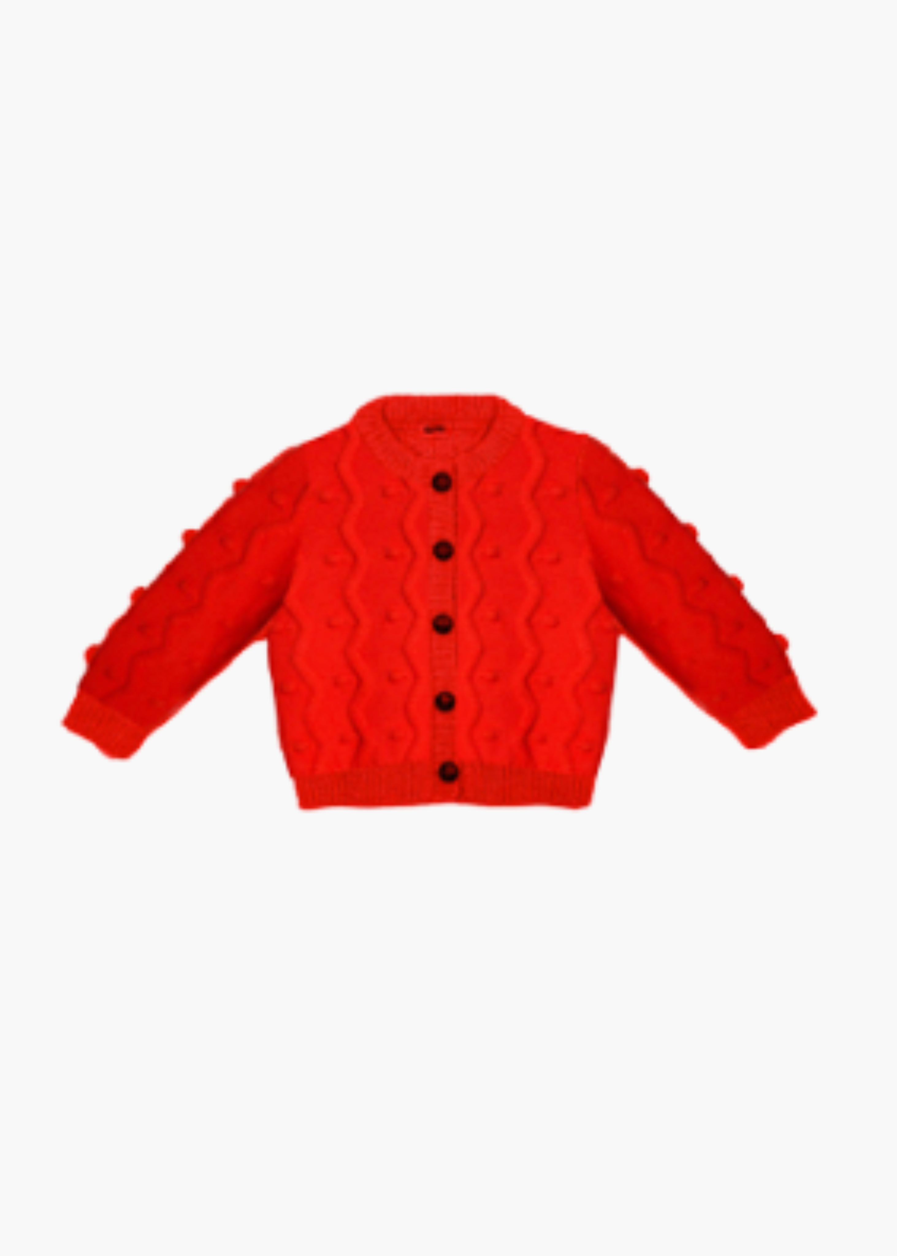 Kids bubble cardigan, red