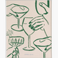 Cheers cocktail print, green