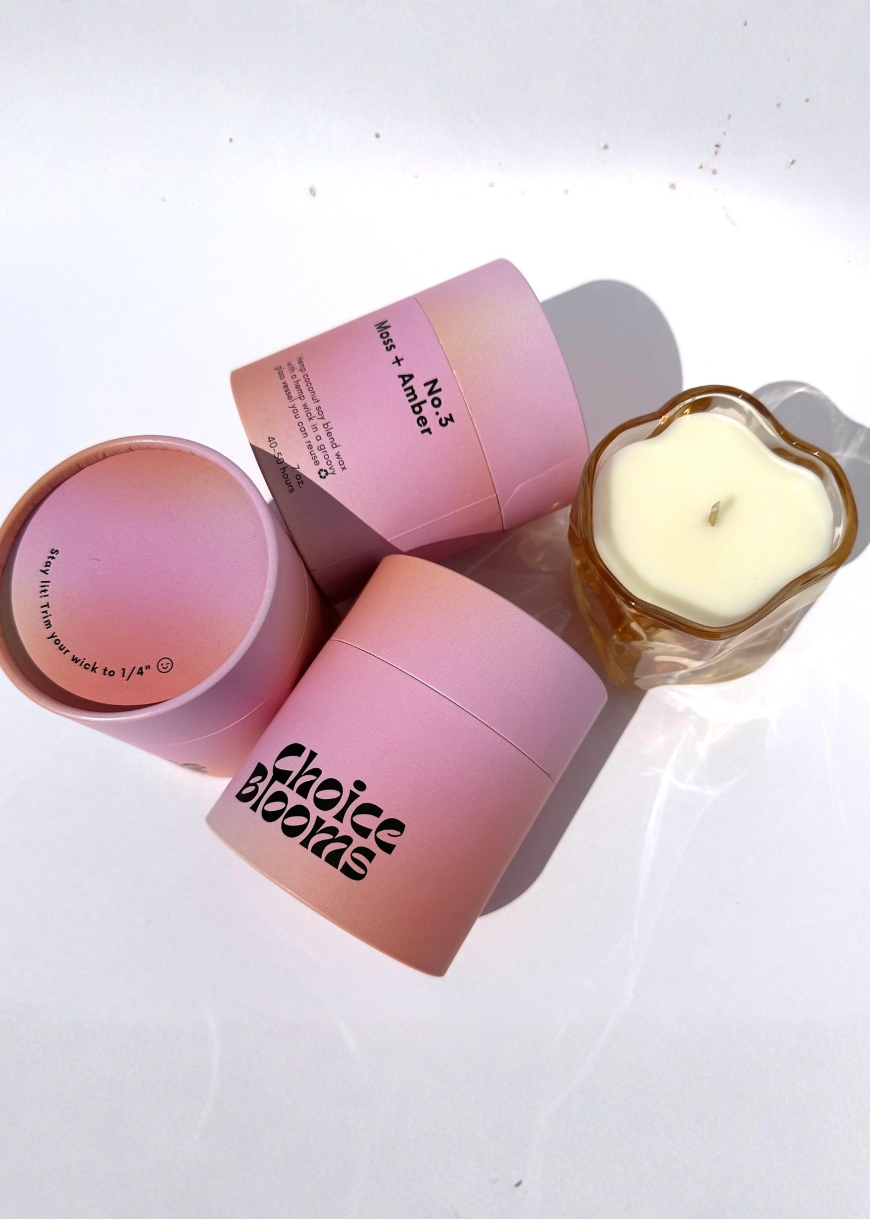 No.3 Moss + amber candle