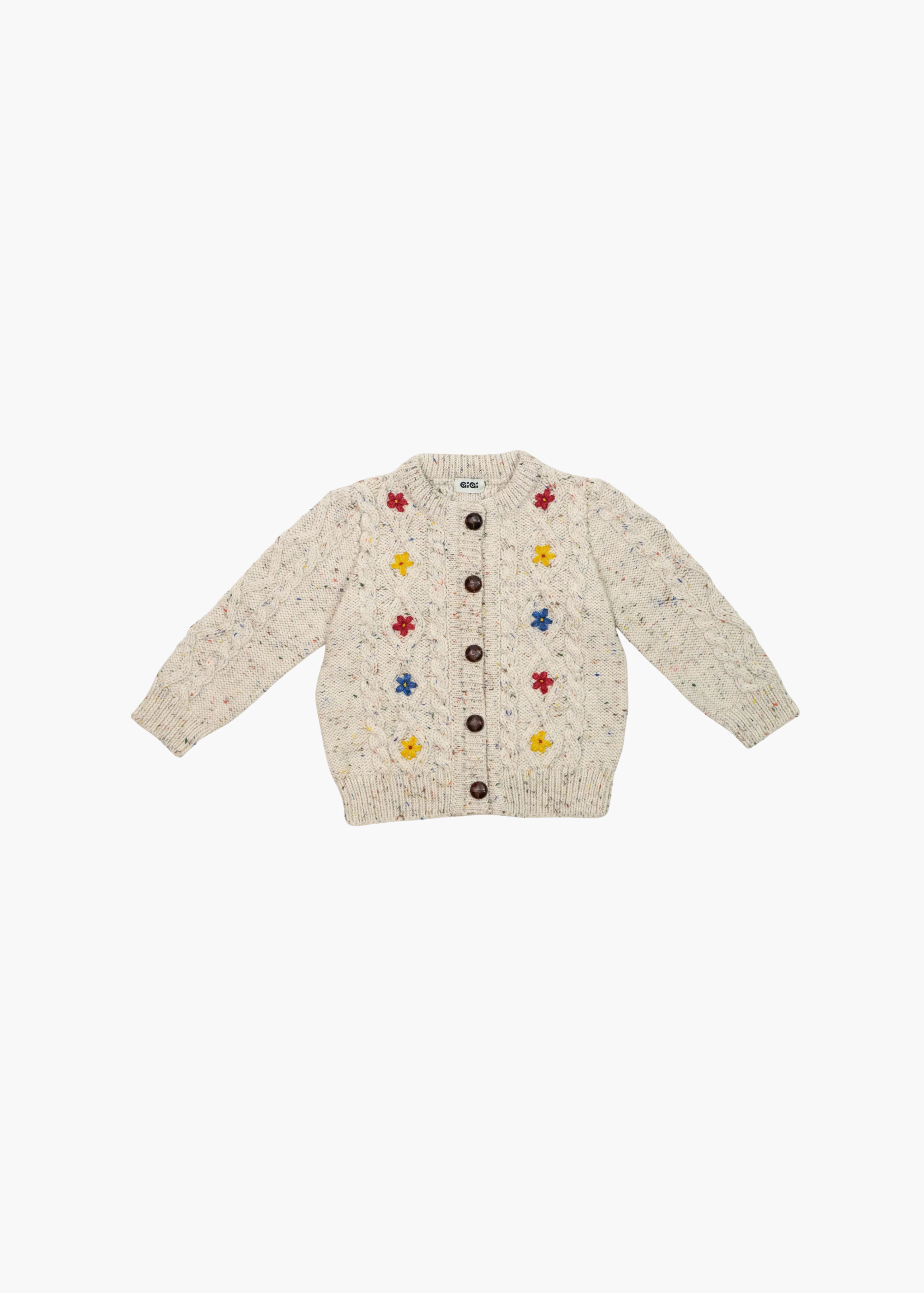 Kids wildflower cardigan, beige