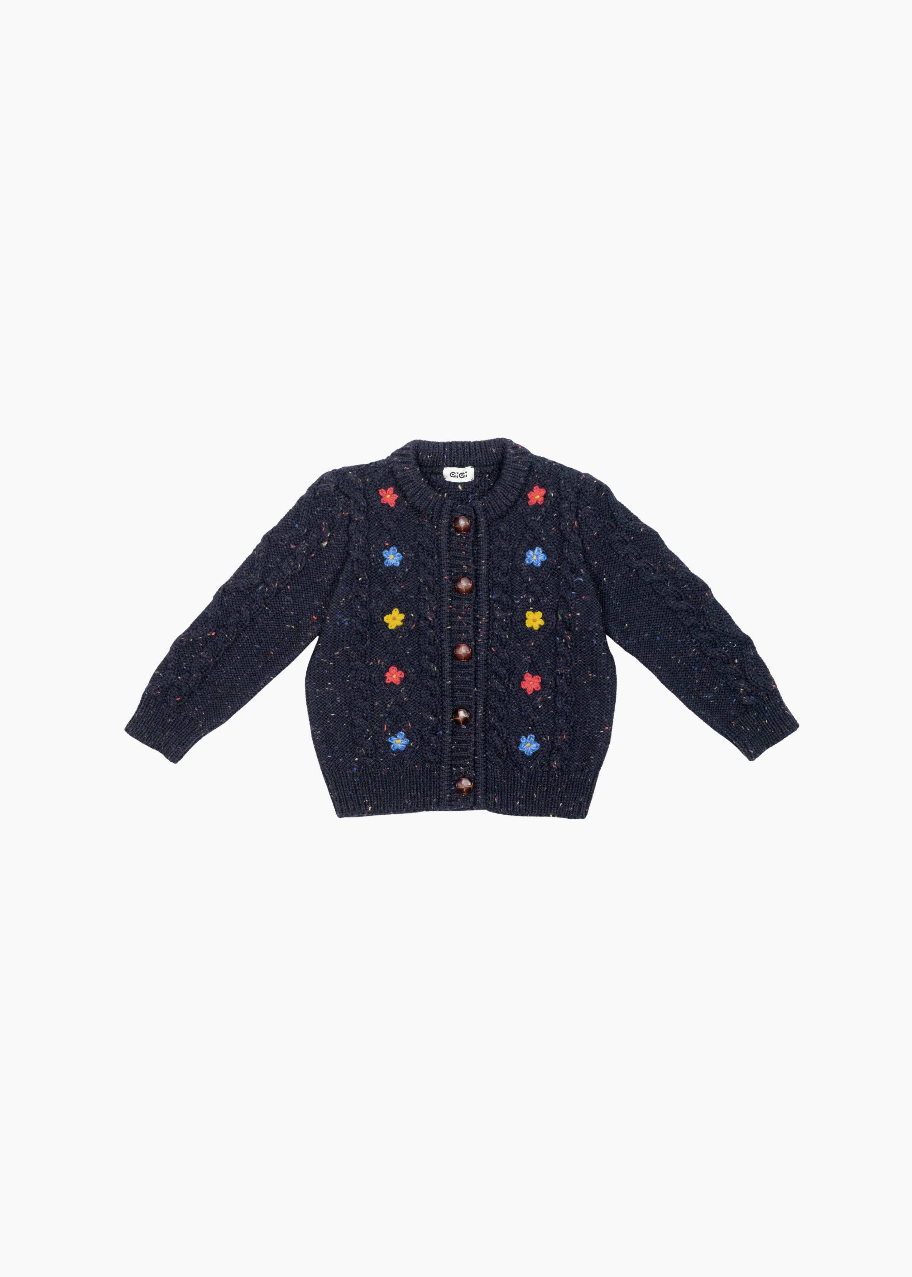 Kids wildflower cardigan, navy
