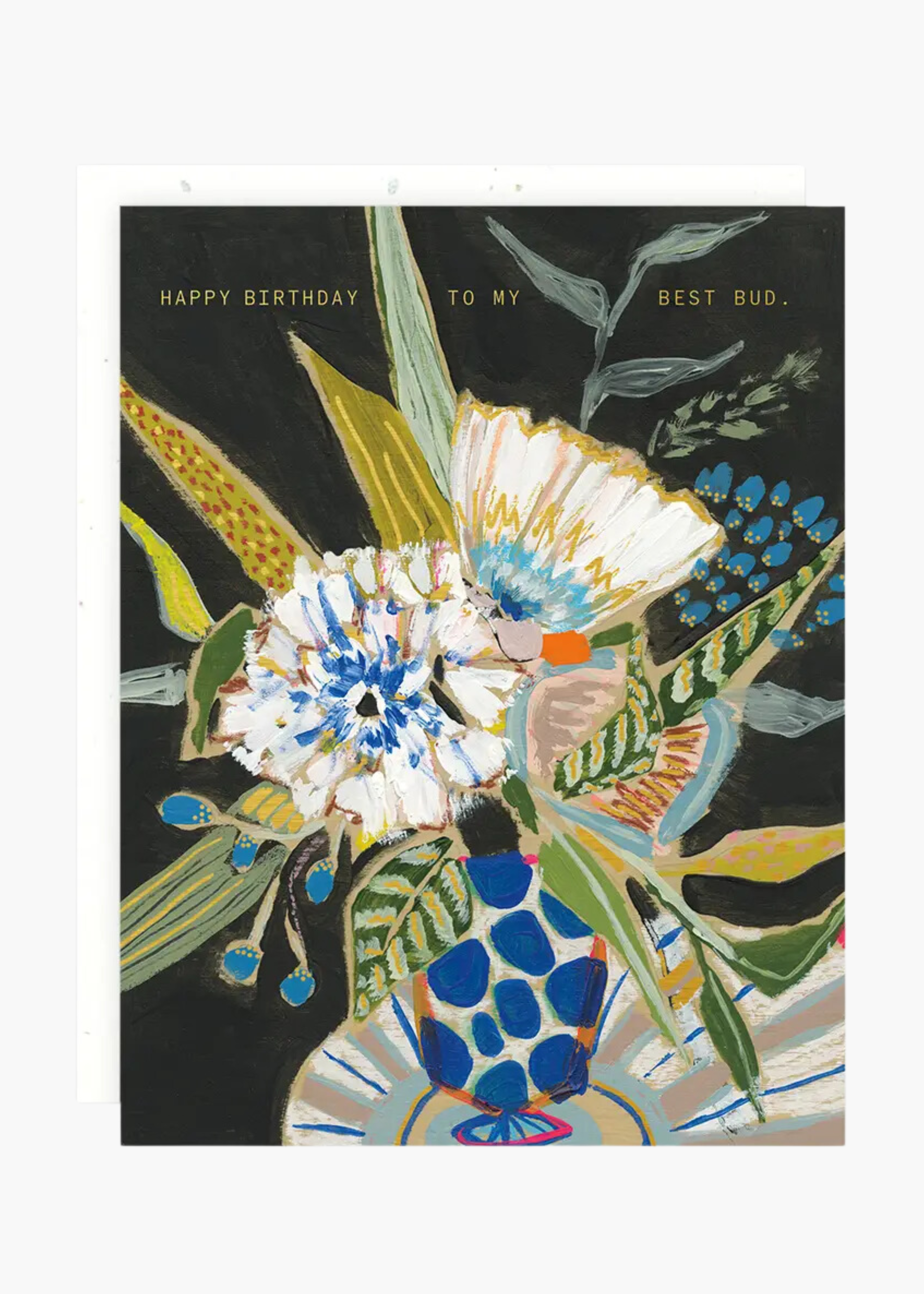Blue polka floral card